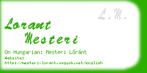 lorant mesteri business card